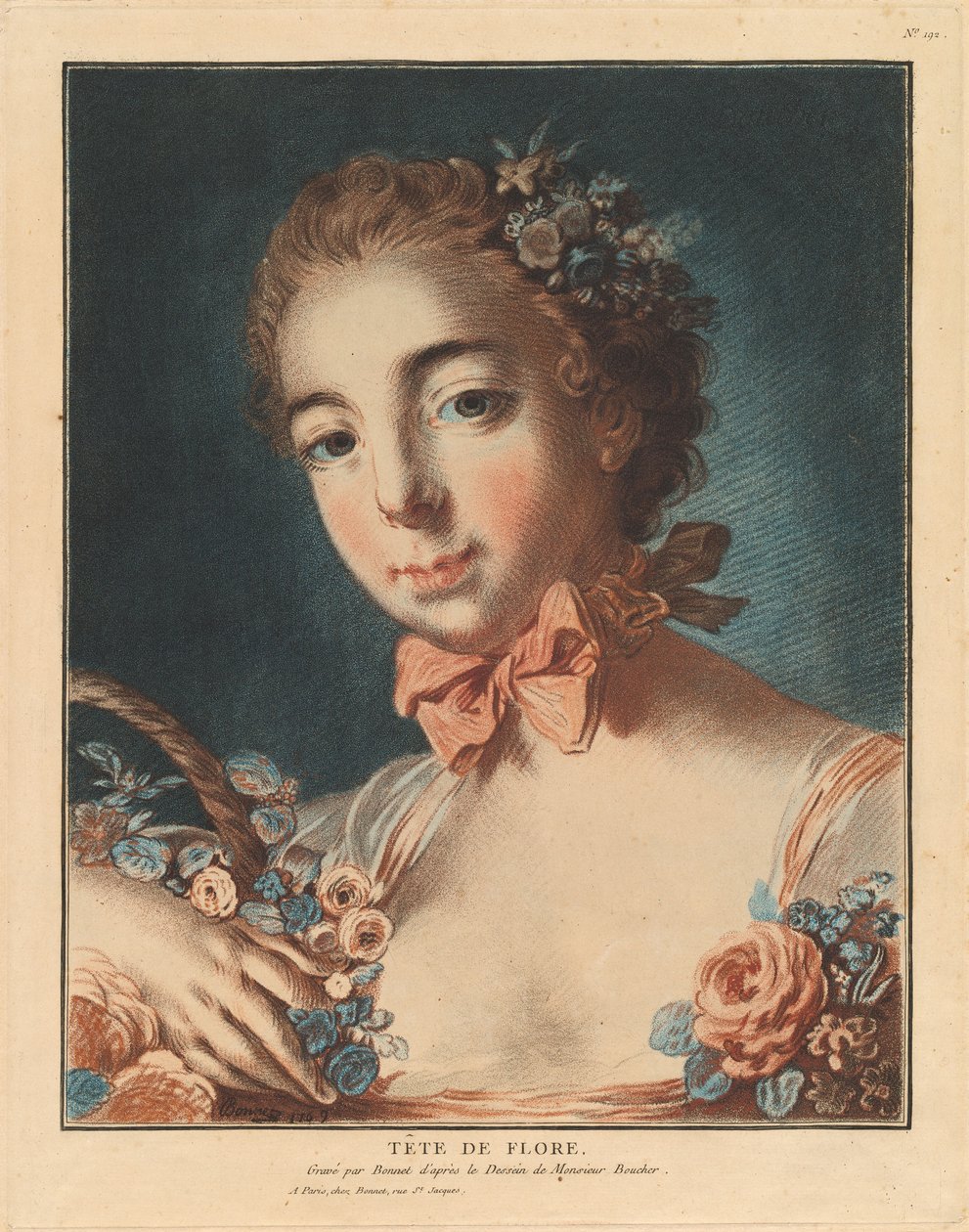 kasviston pää tekijältä Louis Marin Bonnet after François Boucher