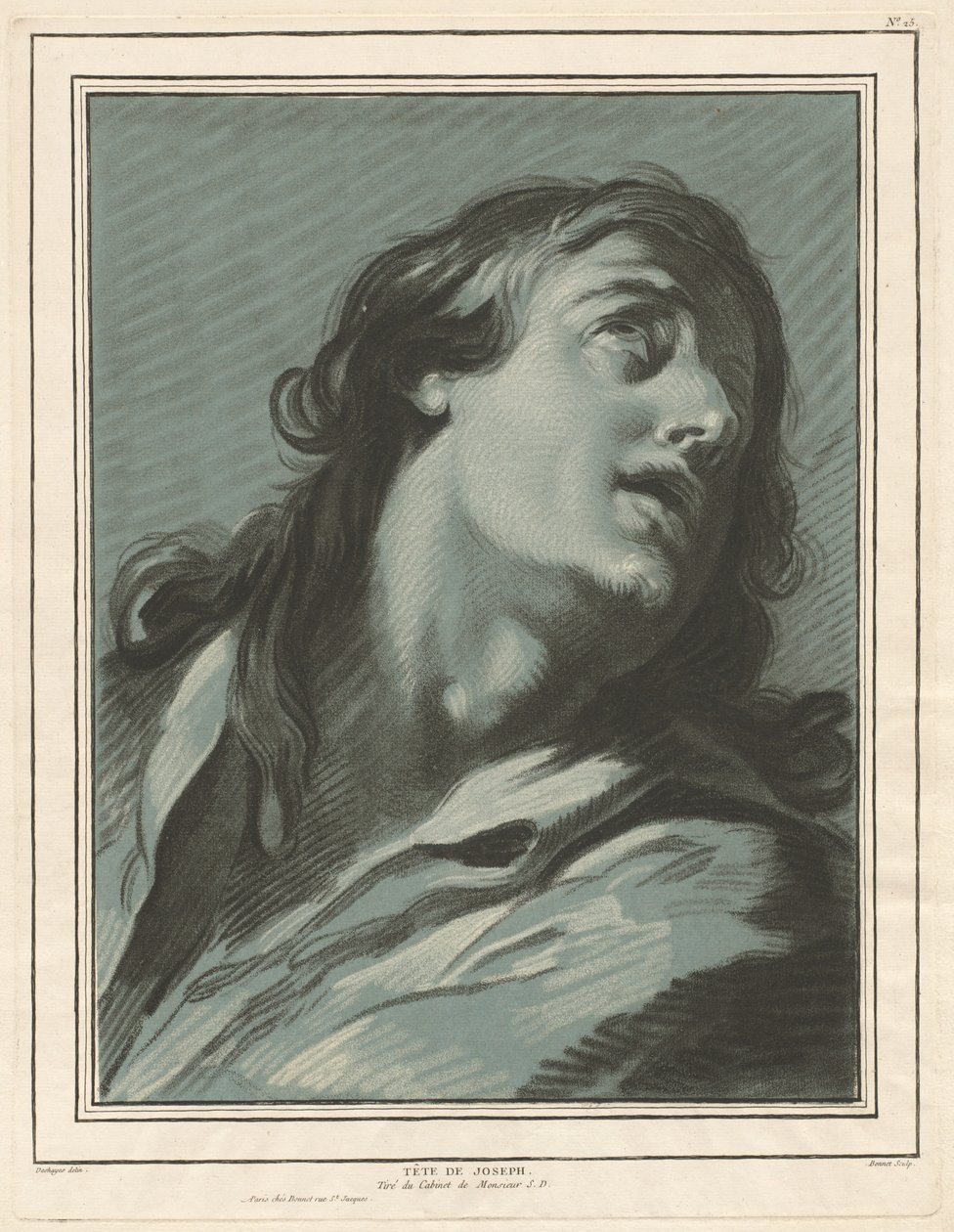 Tête de Joseph (Josefin pää) tekijältä Louis Marin Bonnet, after Jean Baptiste Deshays
