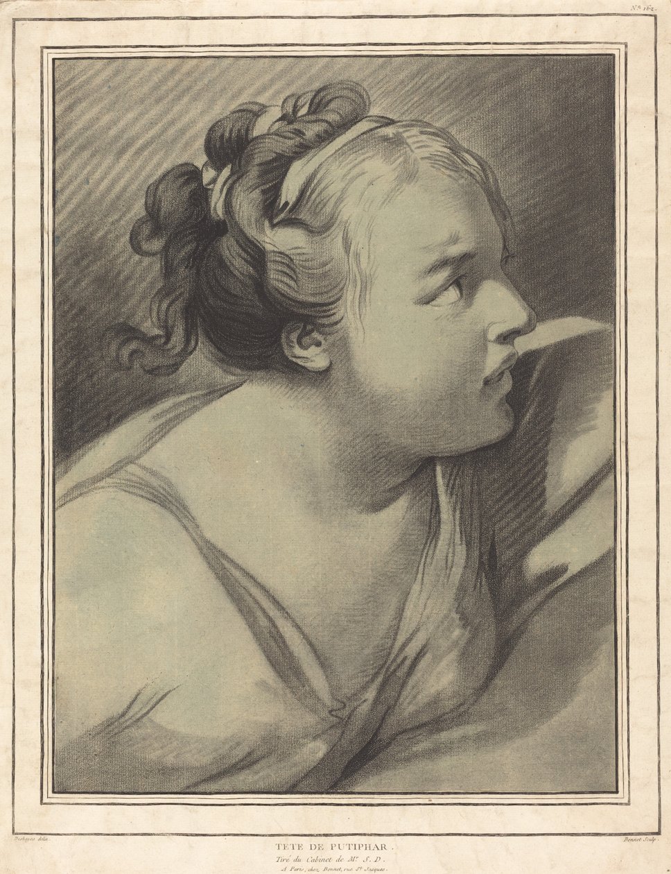 Potifarin johtaja (Potifarin vaimo) tekijältä Louis Marin Bonnet, after Jean Baptiste Deshays