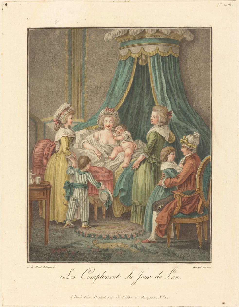 Uudenvuoden kohteliaisuudet tekijältä Louis Marin Bonnet after Jean Baptiste Hüet, I