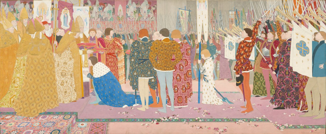 Dauphin Jeanne of Arc -sarjan kruunaus Rheimsissa: V, 1907. tekijältä Louis Maurice Boutet de Monvel