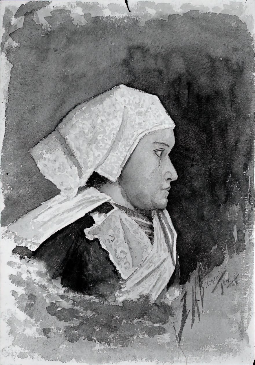 Bretagnen talonpoikanainen, 1884. tekijältä Louis Michel Eilshemius