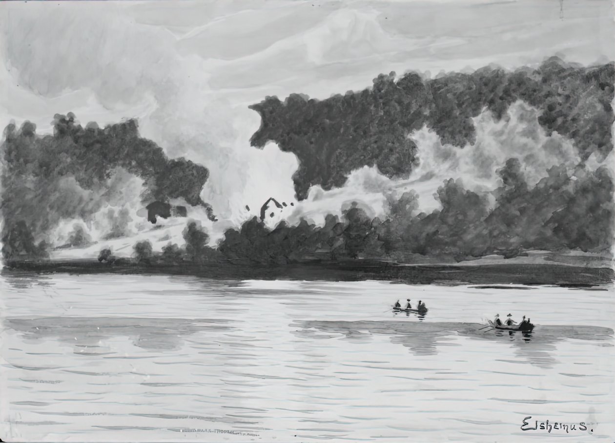 Fire Seen from East Lyme, Connecticut, 1900. tekijältä Louis Michel Eilshemius