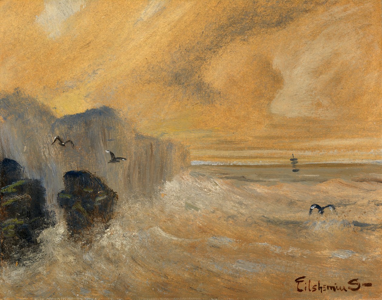 Rocky Seashore, 1800-luvun loppu - 1900-luvun alku. tekijältä Louis Michel Eilshemius