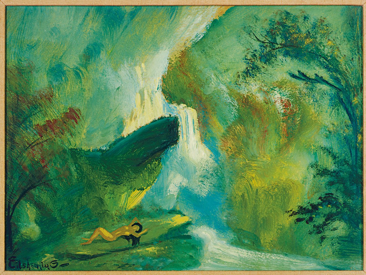 Shining Waters (öljy masoniitille) tekijältä Louis Michel Eilshemius