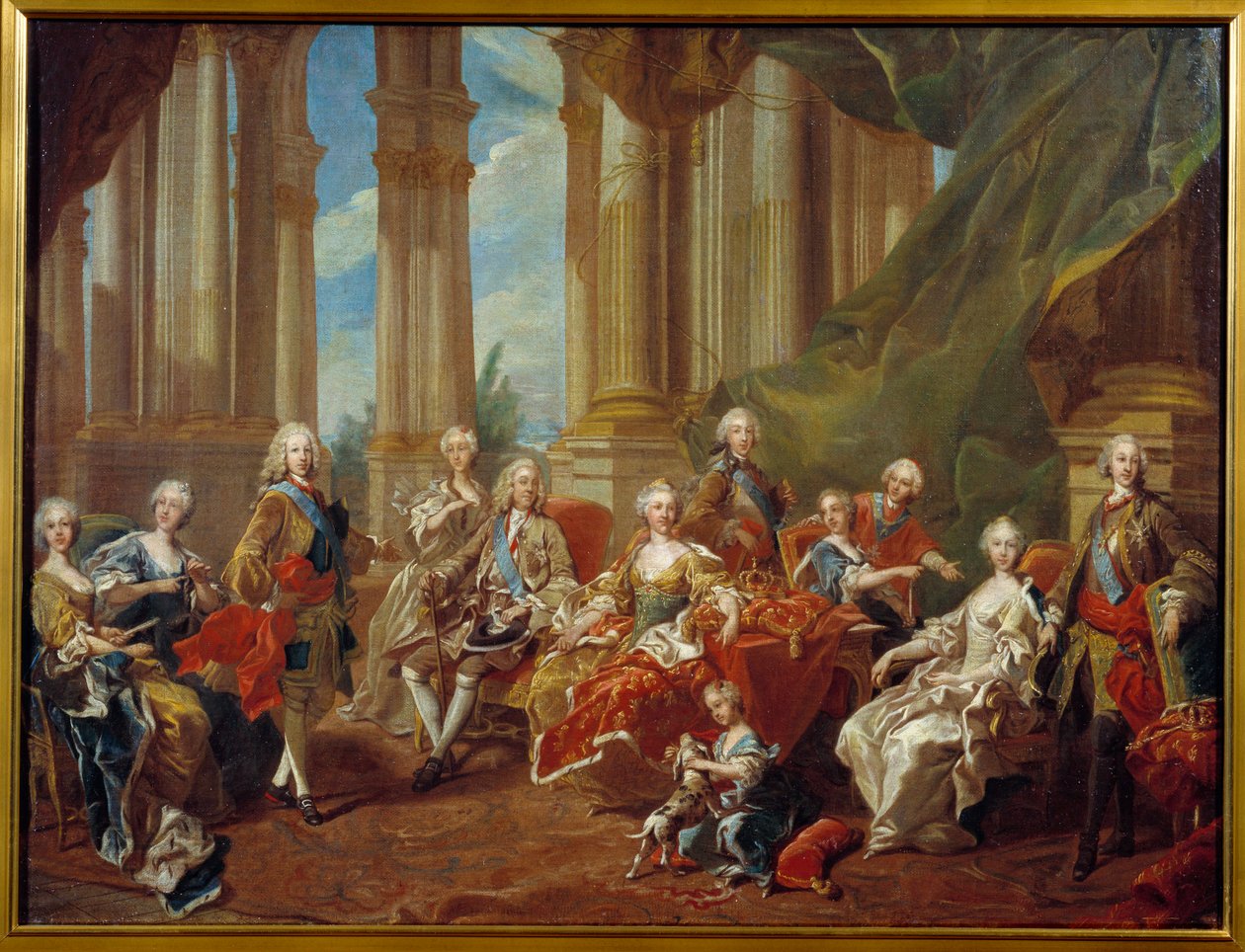 Espanjan kuningas Philip V (1683 - 1746) perheineen. Luonnos: Louis Michel Van Loo (1707-1771) tekijältä Louis Michel van Loo