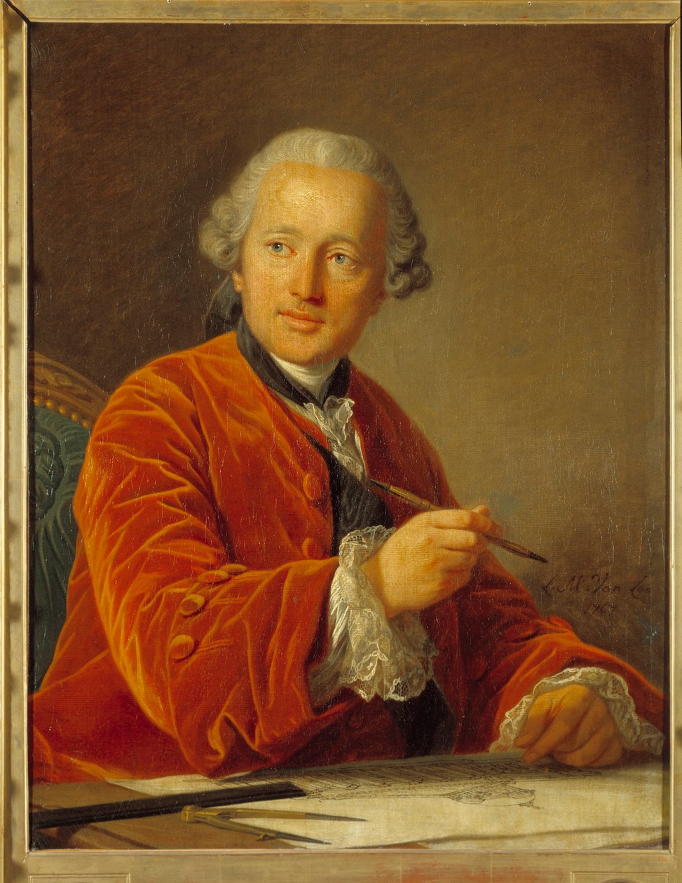 Germain Soufflotin (1713-1780) muotokuva Pantheonin arkkitehdin Louis Michel van Loon maalaus (1707-1771) 1700-luku 0,79x0,62 m tekijältä Louis Michel van Loo