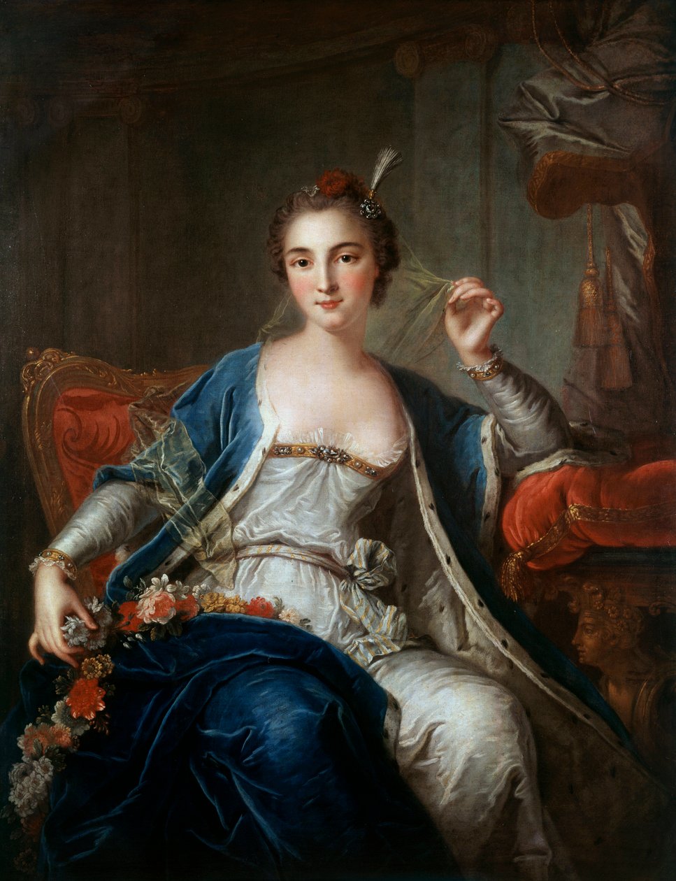 Mademoiselle Sallen muotokuva vuonna 1737. Louis Michel Van Loon (1707 - 1771) maalaus tekijältä Louis Michel van Loo