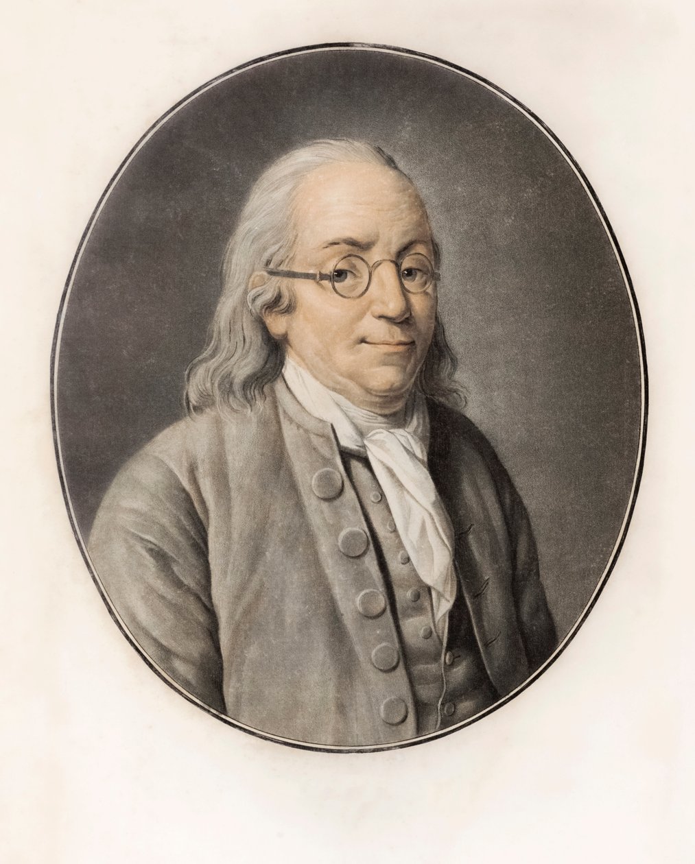 Benjamin franklin. Muotokuva (kaiverrus) tekijältä Louis Michel van (after) Loo