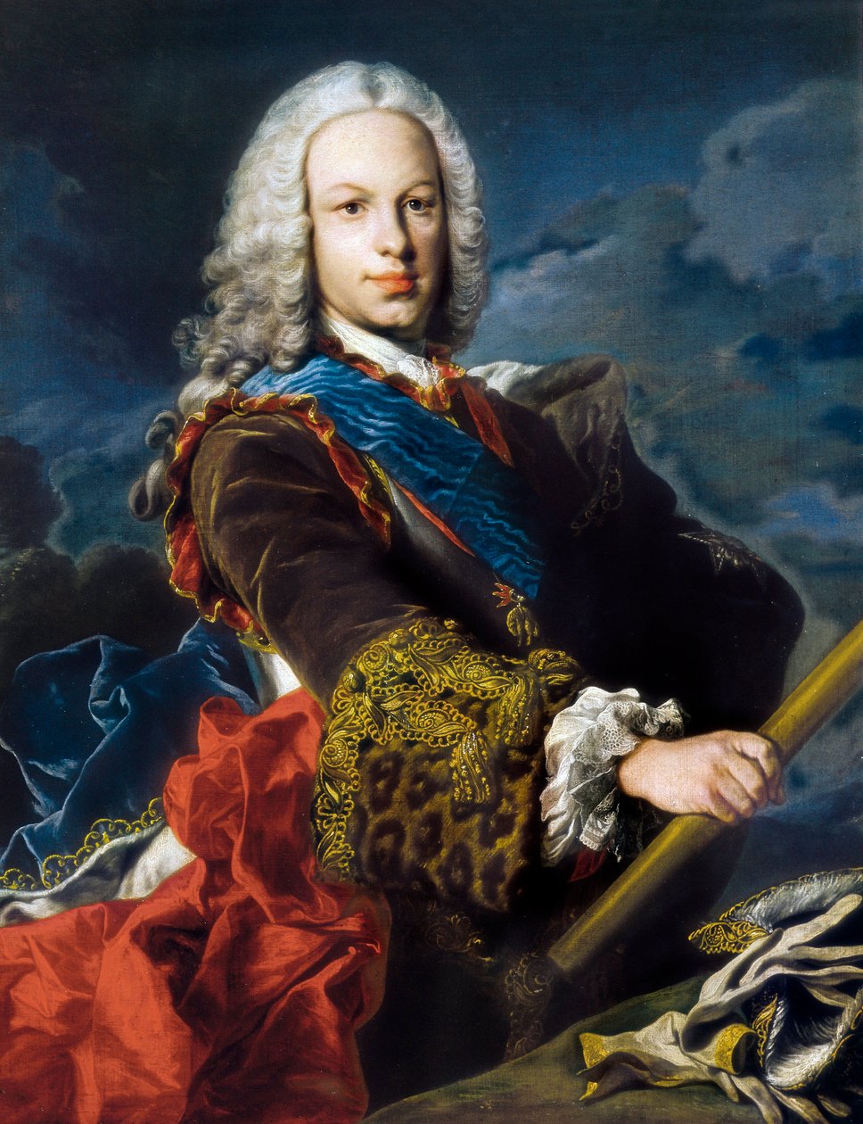 Espanjalaisen Ferdinand VI:n muotokuva viisaaksi (1713-1759) tekijältä Louis Michel van Loo