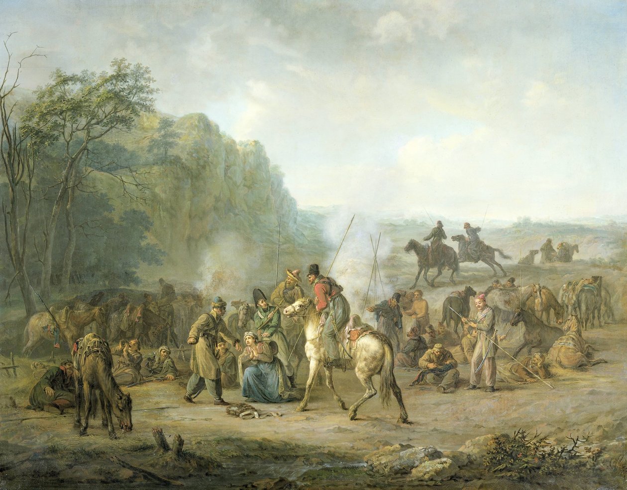 Kasakkojen bivouac, 1813 tekijältä Louis Moritz