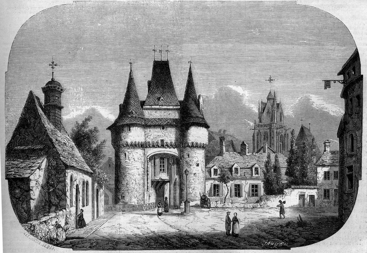Arkkitehtuuri: näkymä Saint Julienin portille (1460-1483), Taustalla näkymä goottilaiseen Notre Dame des Marais