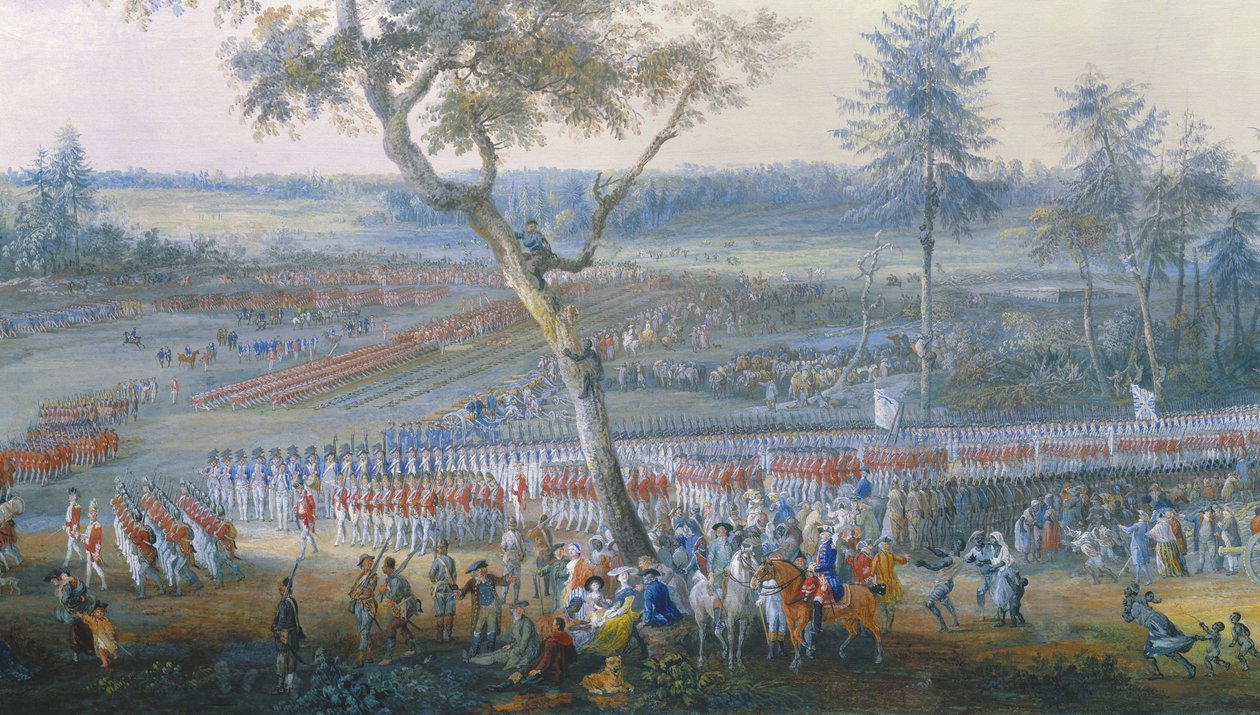 Kuvattu Yorktownista, Virginiasta, 19. lokakuuta 1781 tekijältä Louis Nicolas van Blarenberghe