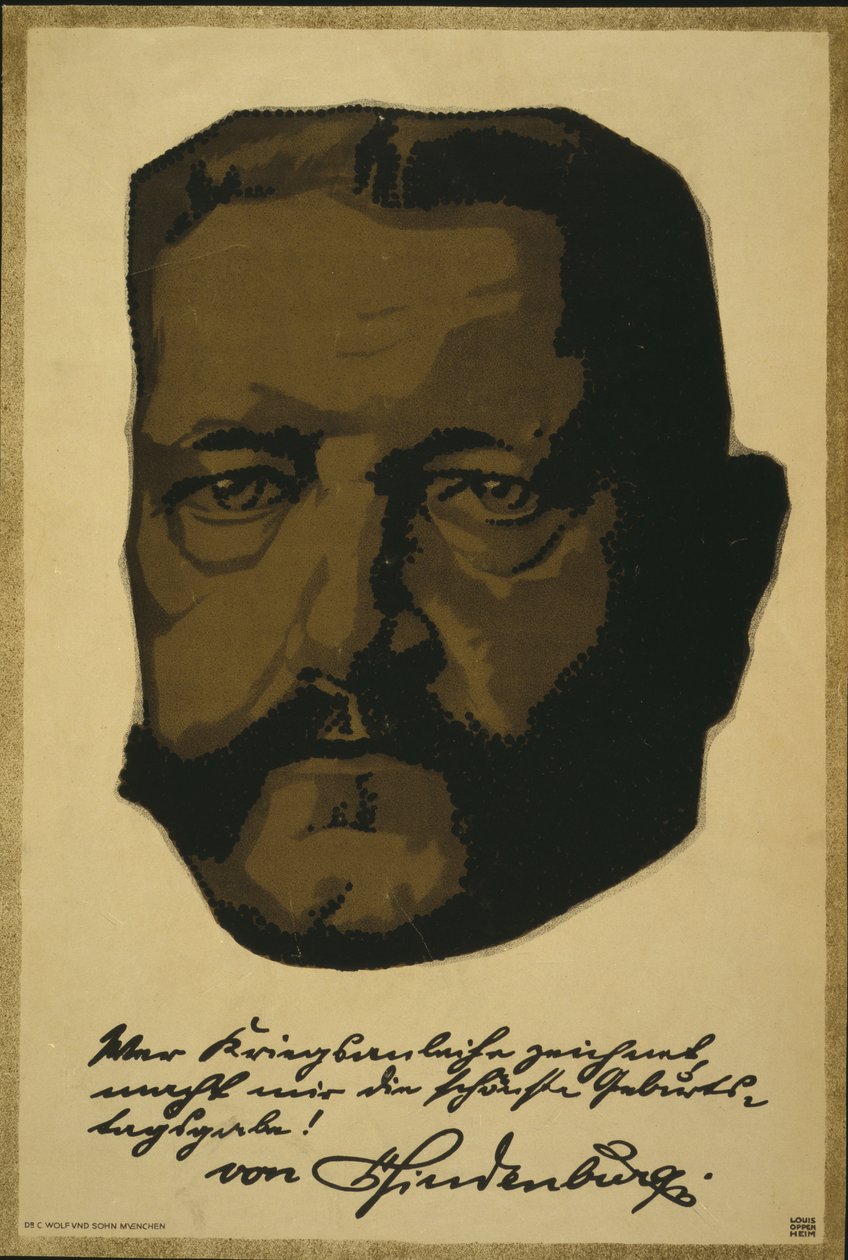 Kenraali marsalkka Paul von Hindenburgin muotokuva tekijältä Louis Oppenheim