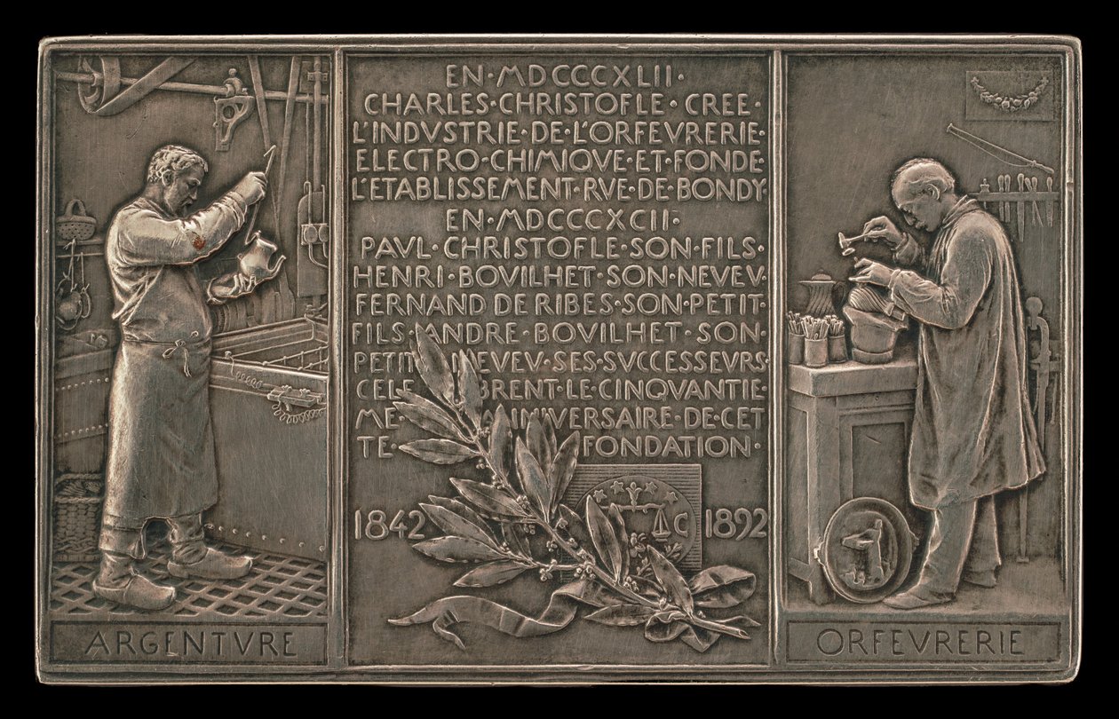 Christofle Companyn 50. vuosipäivä, 1842-1892 [käänteinen] tekijältä Louis Oscar Roty