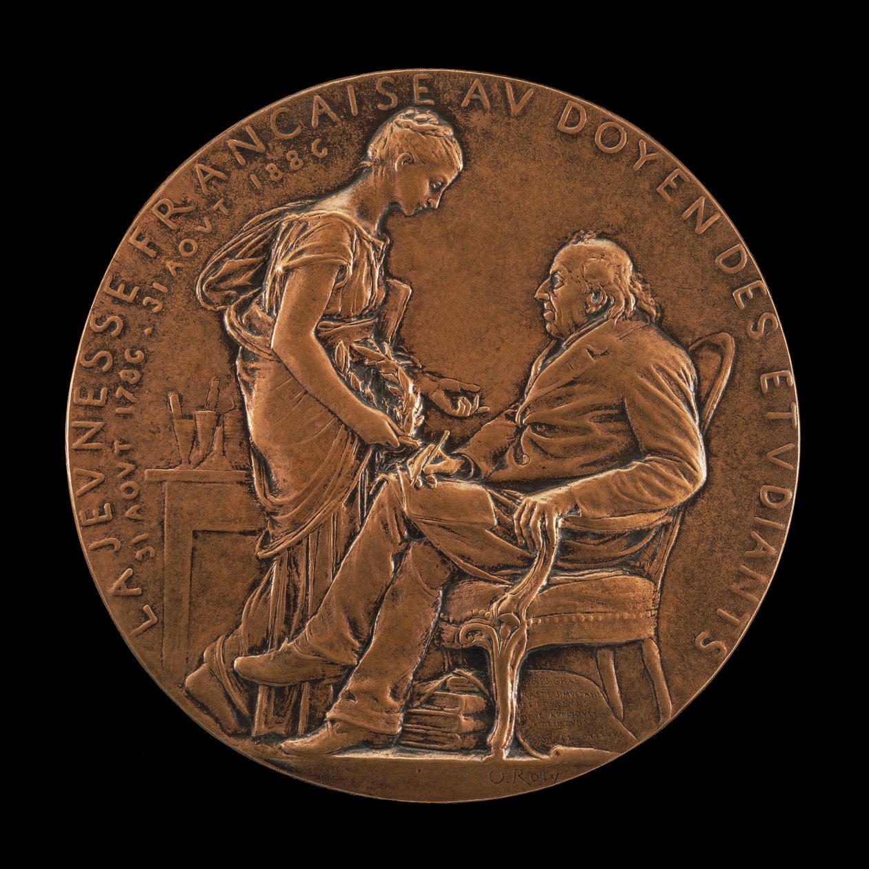 Michel-Eugène Chevreul, 1786-1889, kemisti, fyysikko ja filosofi, 1886. tekijältä Louis Oscar Roty