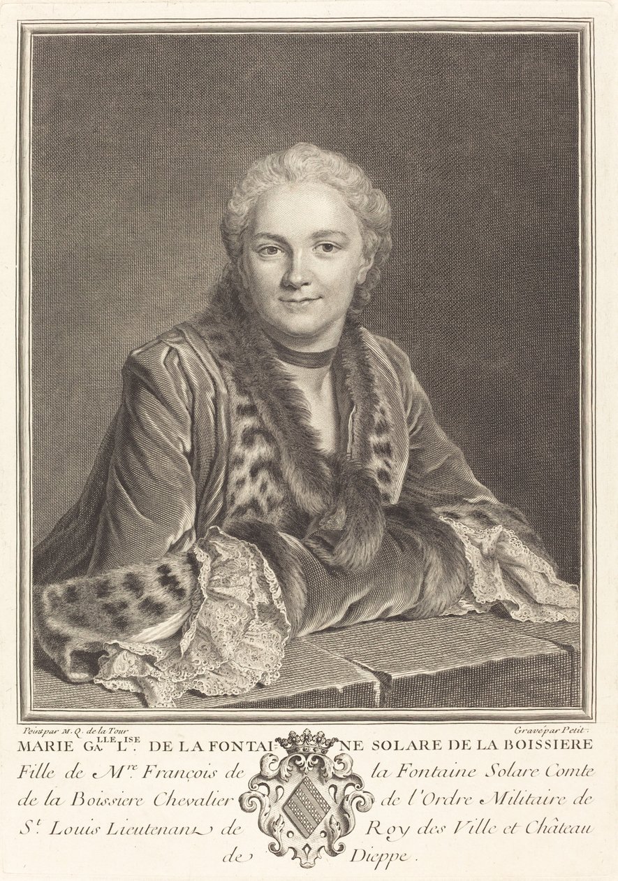 Marie Gallise de la Fontaine tekijältä Louis Petit after Maurice Quentin de La Tour