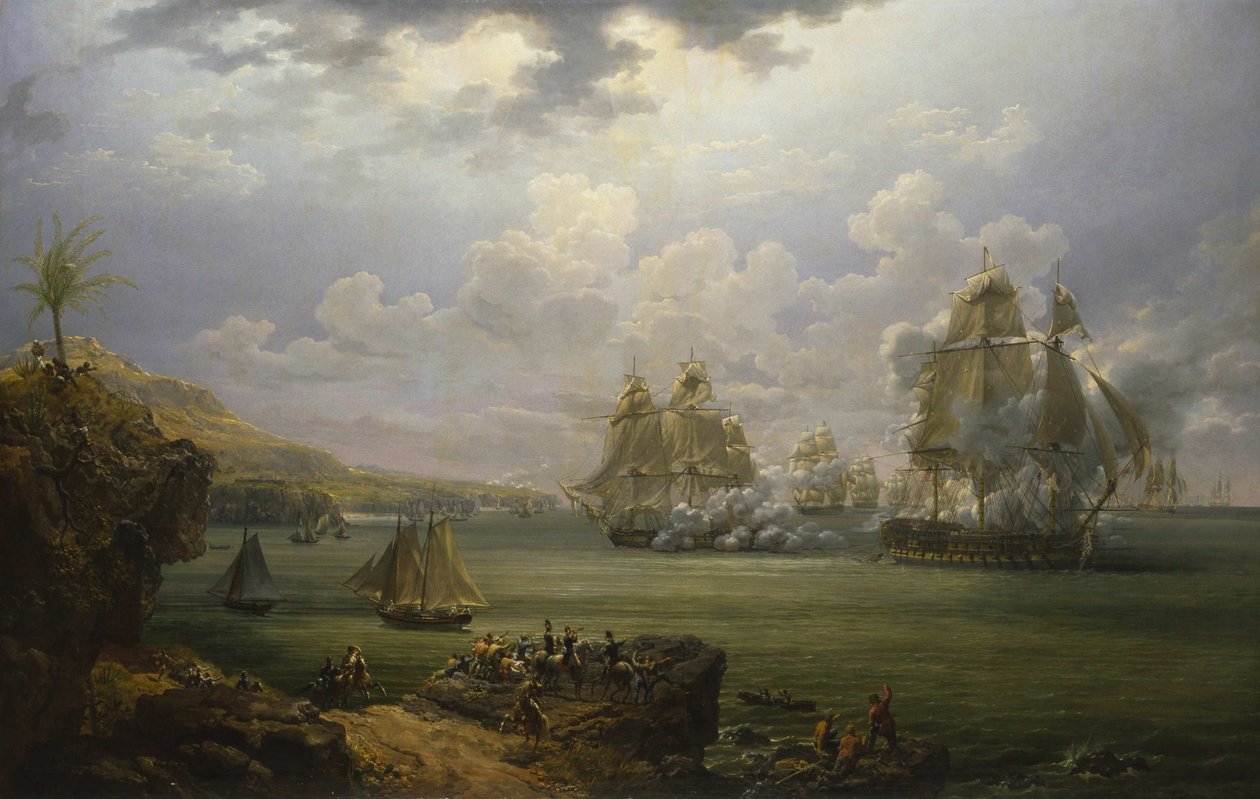 Fregatti Poursuivanten taistelu brittiläistä Hercule-alusta vastaan, 28. kesäkuuta 1803, 1803. tekijältä Louis Philippe Crepin