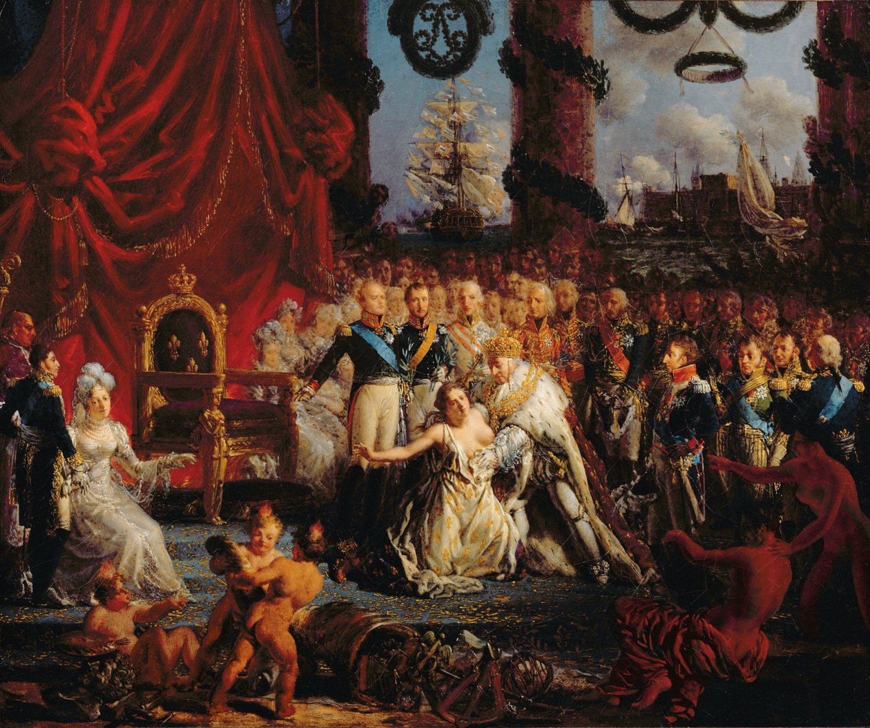 Ludvig XVIII (1755-1824) Auttoi Ranskaa jaloilleen vuoden 1814 jälkeen tekijältä Louis Philippe Crepin