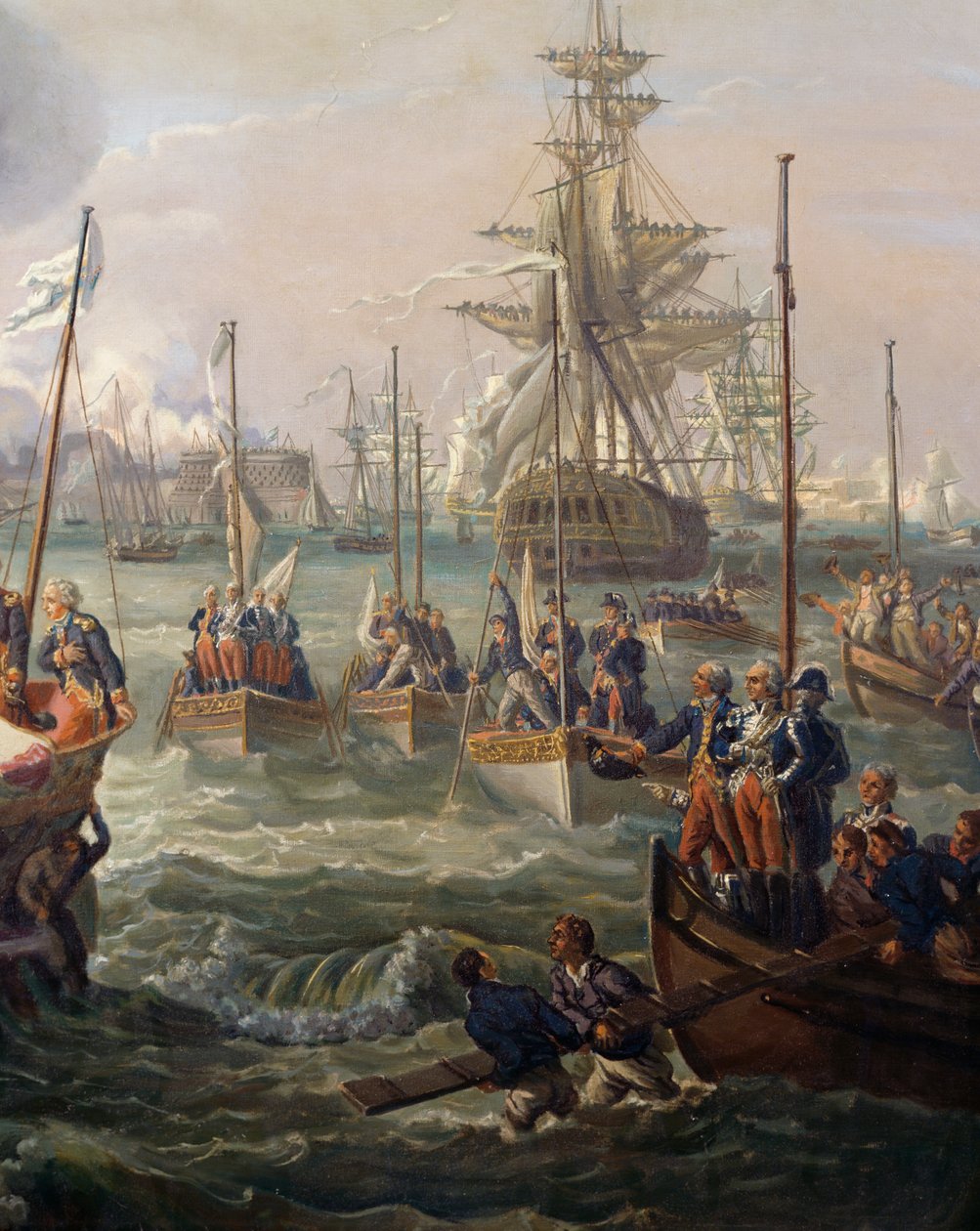 Kuninkaallinen laivasto Louis XVI:n jälkeen Cherbourgissa 23. kesäkuuta tekijältä Louis Philippe Crepin