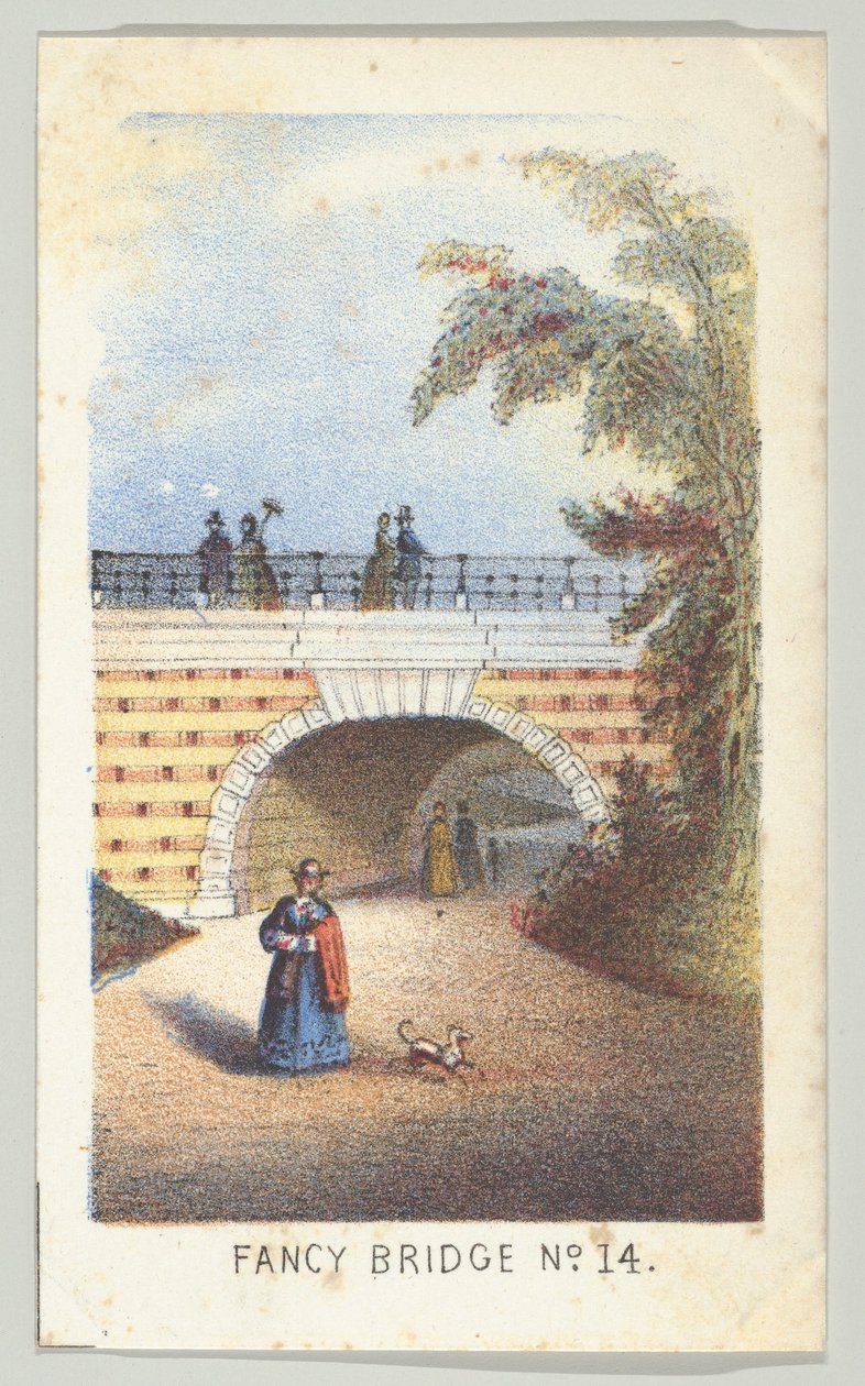 Fancy Bridge No. 14, sarjasta Views in Central Park, New York, Osa 3, 1864. tekijältä Louis Prang