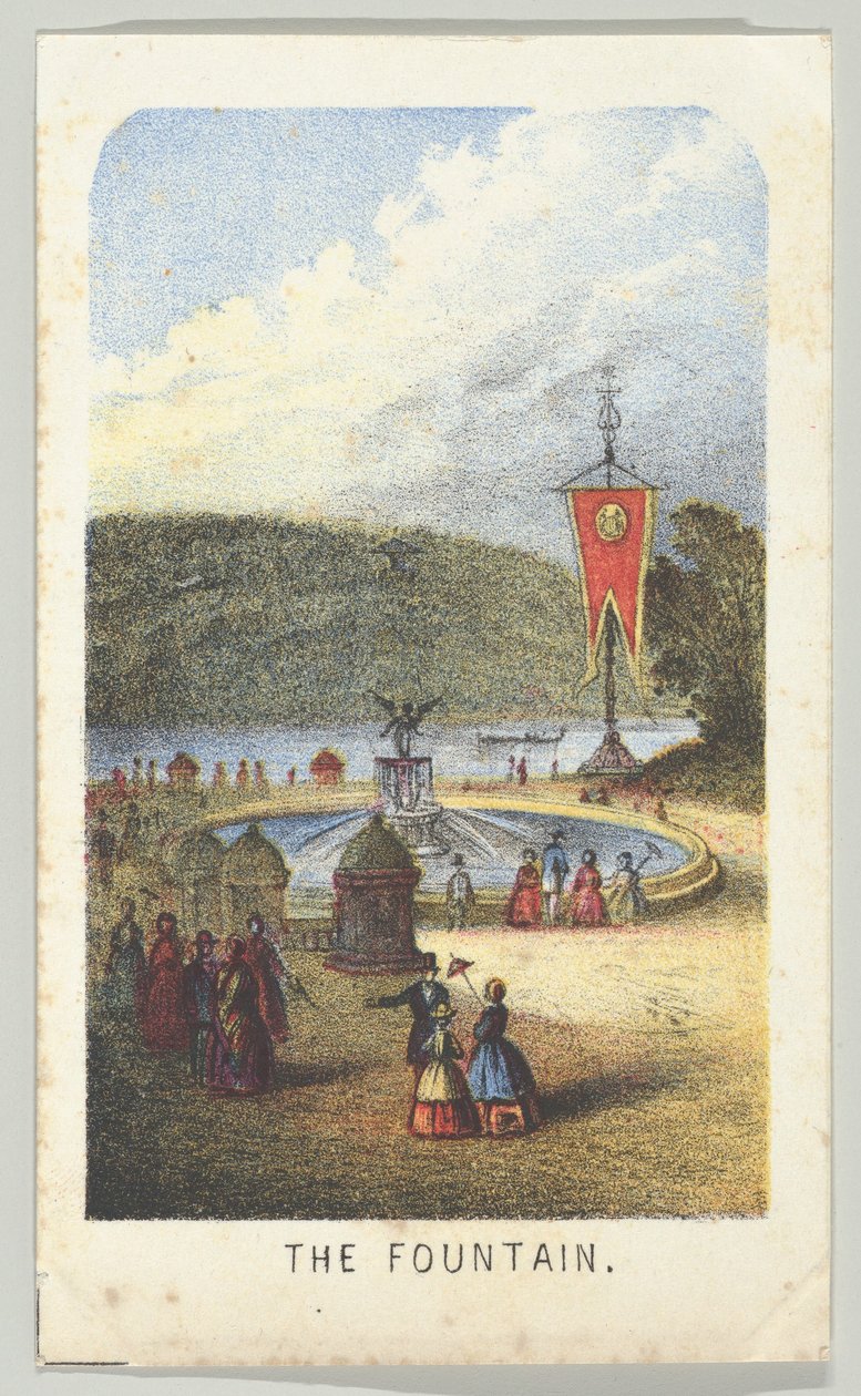 The Fountain, de la sèrie, Views in Central Park, Nova York, Part 3, 1864. finlandès tekijältä Louis Prang