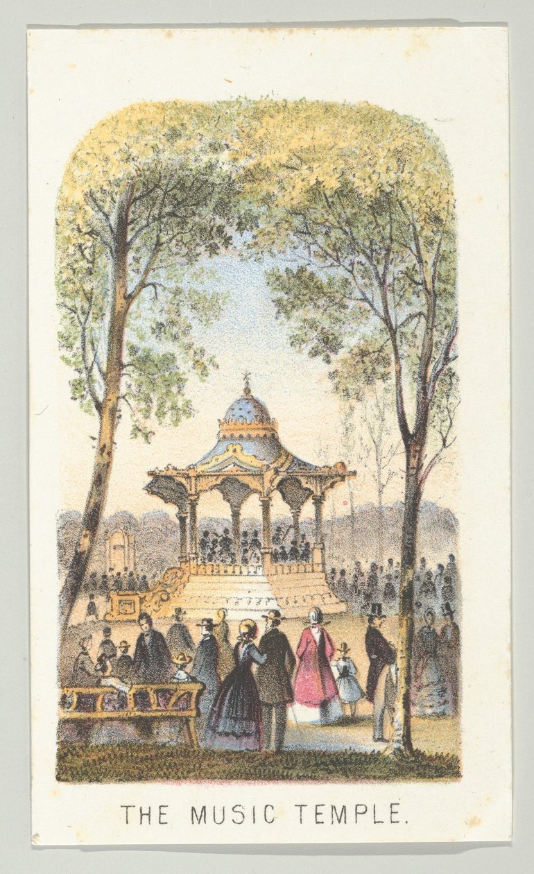 The Music Temple, sarjasta Views in Central Park, New York, osa 2, 1864. tekijältä Louis Prang