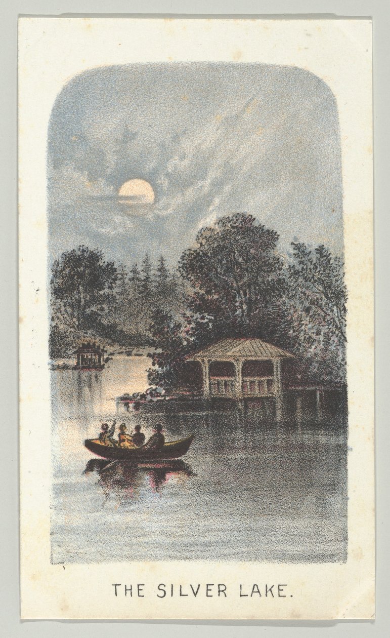 The Silver Lake, sarjasta Views in Central Park, New York, osa 2, 1864. tekijältä Louis Prang