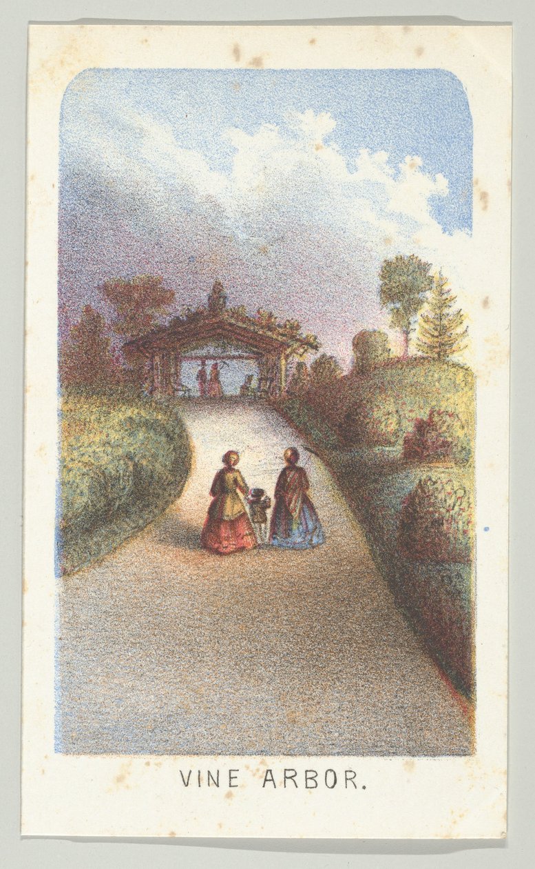 Vine Arbor, sarjasta Views in Central Park, New York, osa 3, 1864. tekijältä Louis Prang
