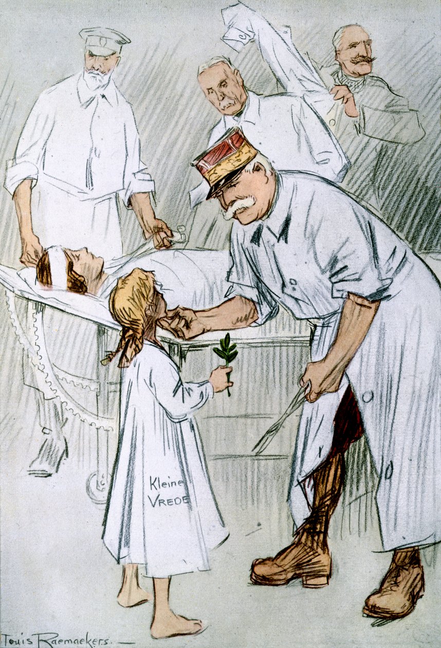 "Rauha ja väliintulo: saksalainen militarismi liittoutuneiden työpöydällä", 1916 tekijältä Louis Raemaekers