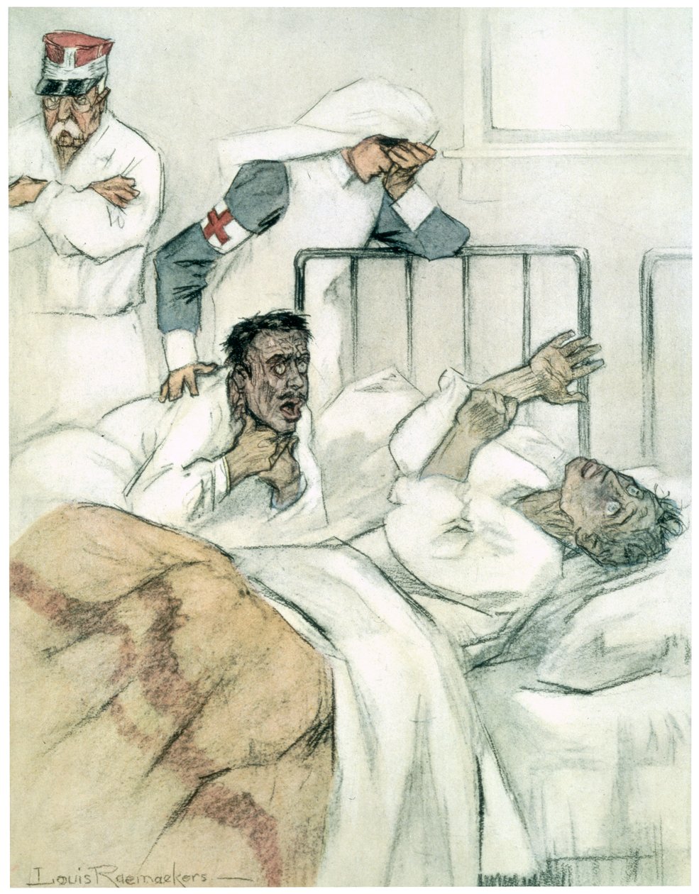 "Hidas tukehtuminen", 1916 tekijältä Louis Raemaekers