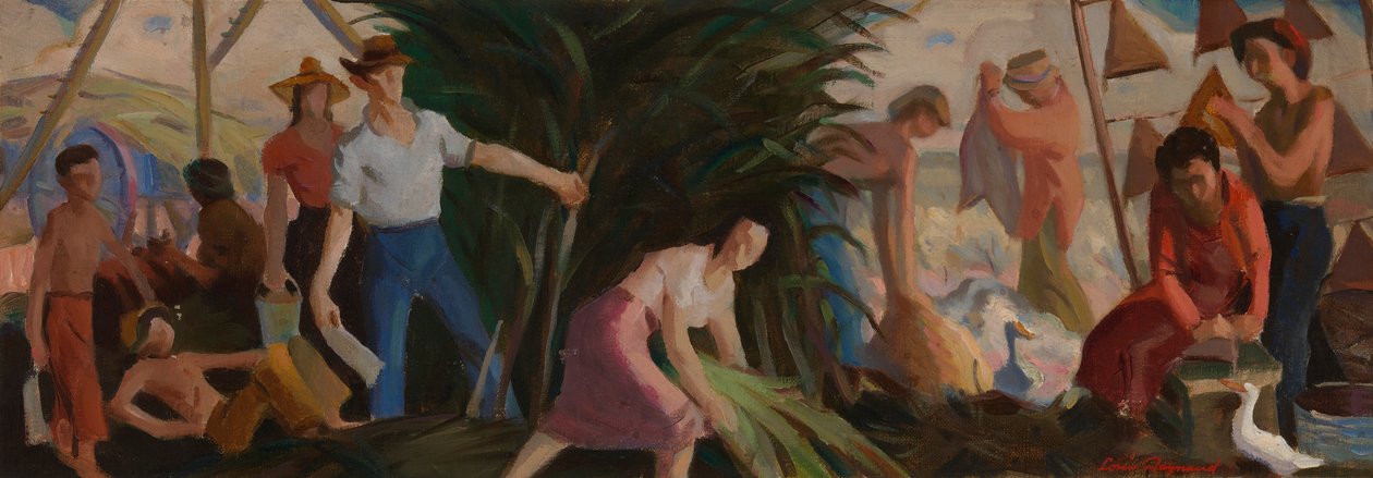 Harvest seinämaalaustutkimus, Abbeville, Louisiana Post Office, n. 1938-1939. tekijältä Louis Raynaud