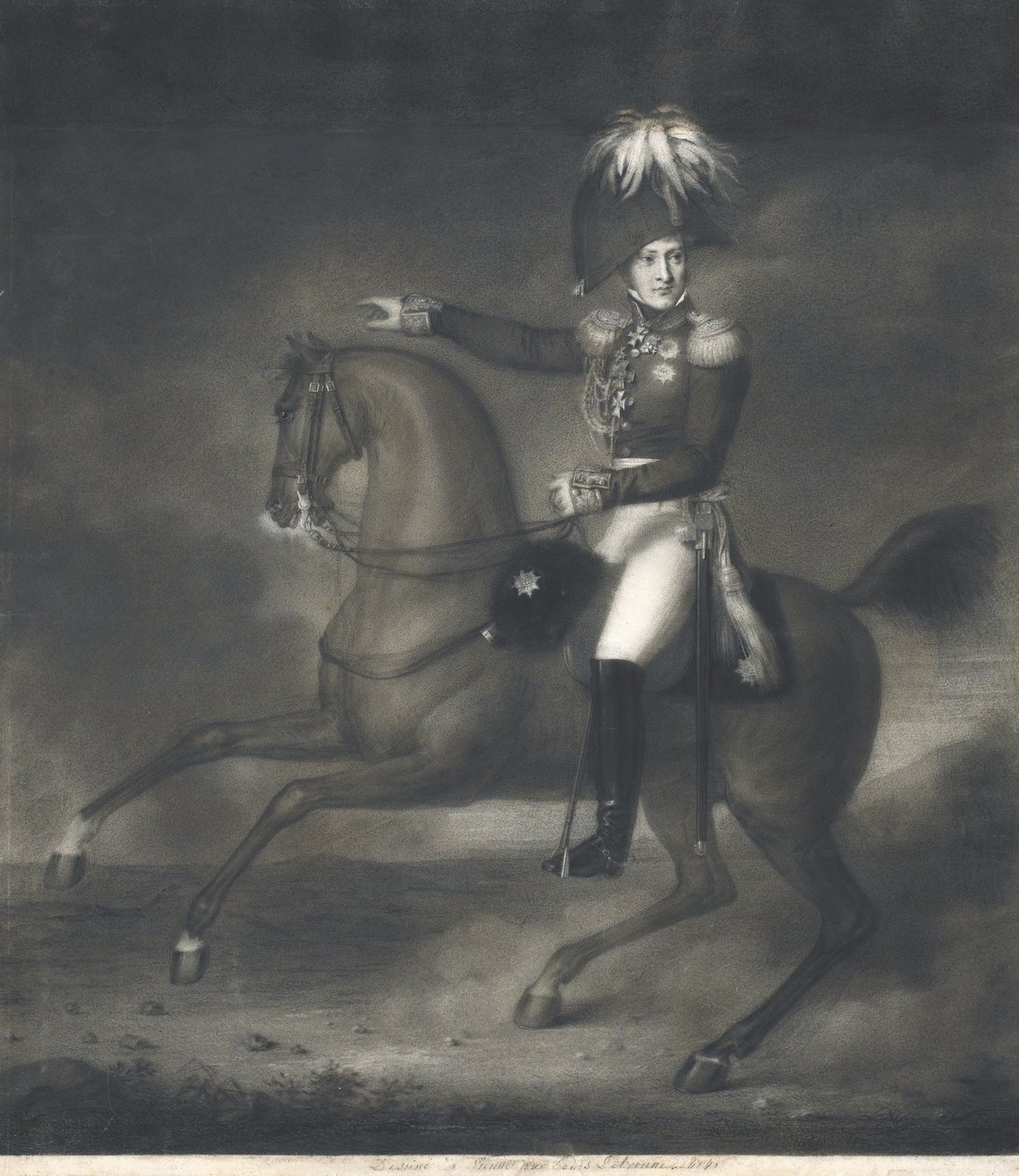 Kreivi Aleksandr Ivanovitš Tšernyšovin muotokuva 1786-1857 tekijältä Louis Rene Letronne