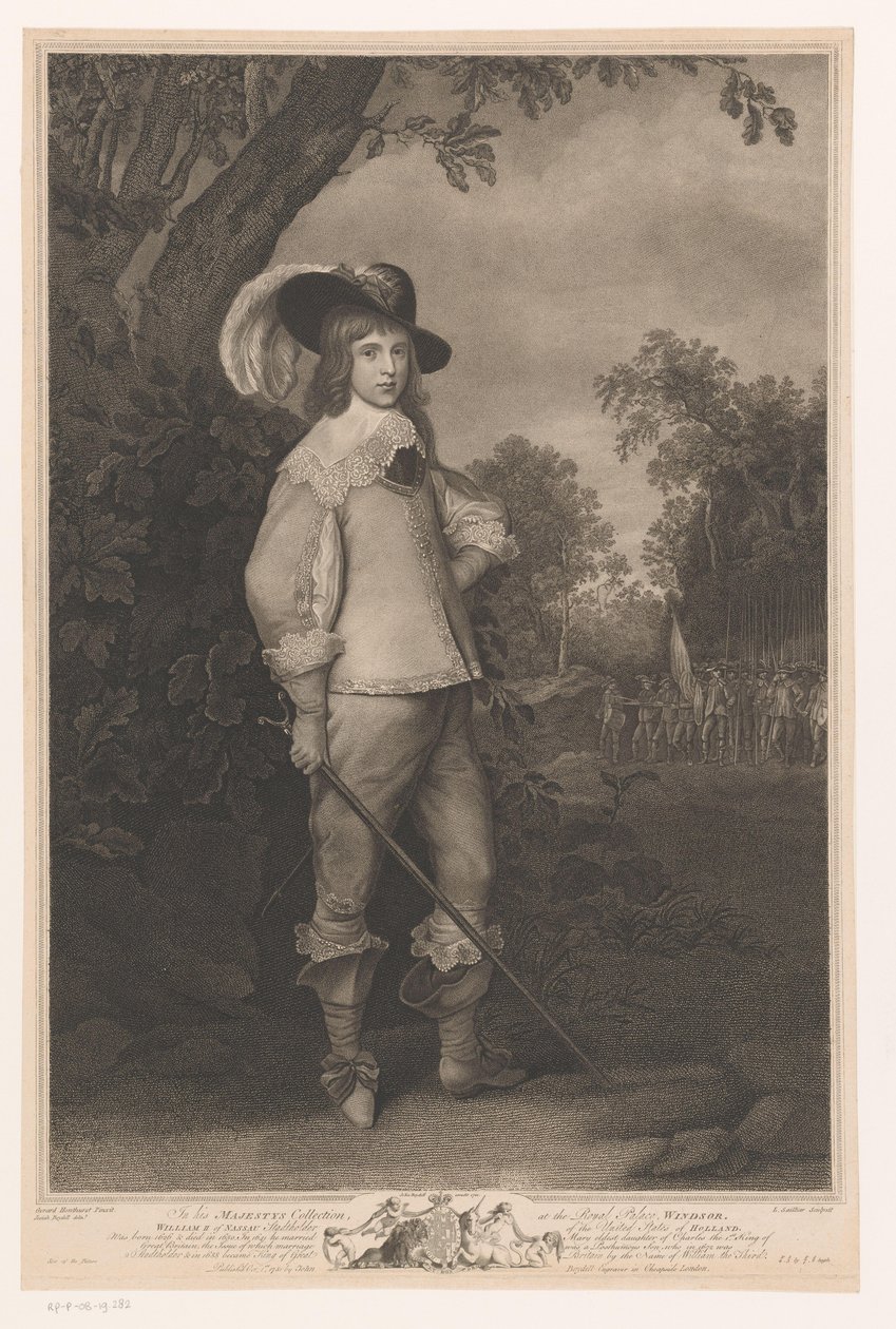 Portree van Willem II van Oranje (...) William II Nassau Stadtholder Hollannin yhdysvalloista (otsikko esineessä) tekijältä Louis Sailliar