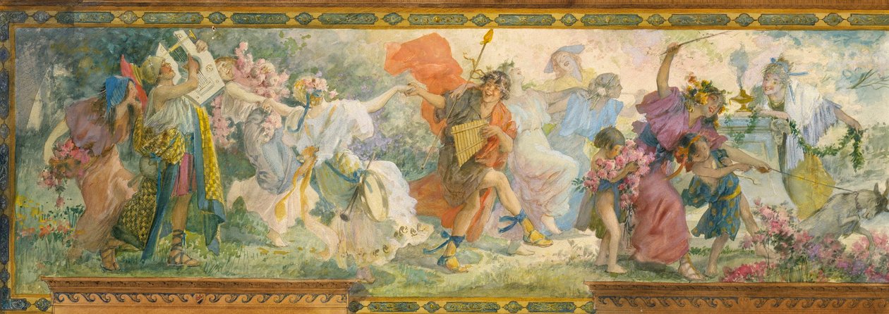 (Bacchanale Revel, Pan ja kulkue) tekijältä Louis Schaettle