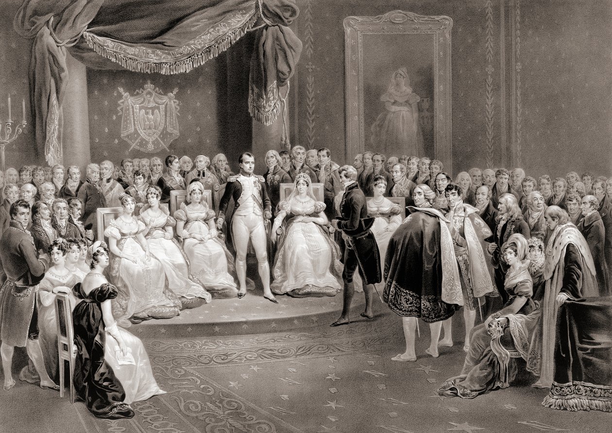 Napoleon ja hänen hovinsa. (Tulosta) tekijältä Louis Stanislas (after) Marin Lavigne