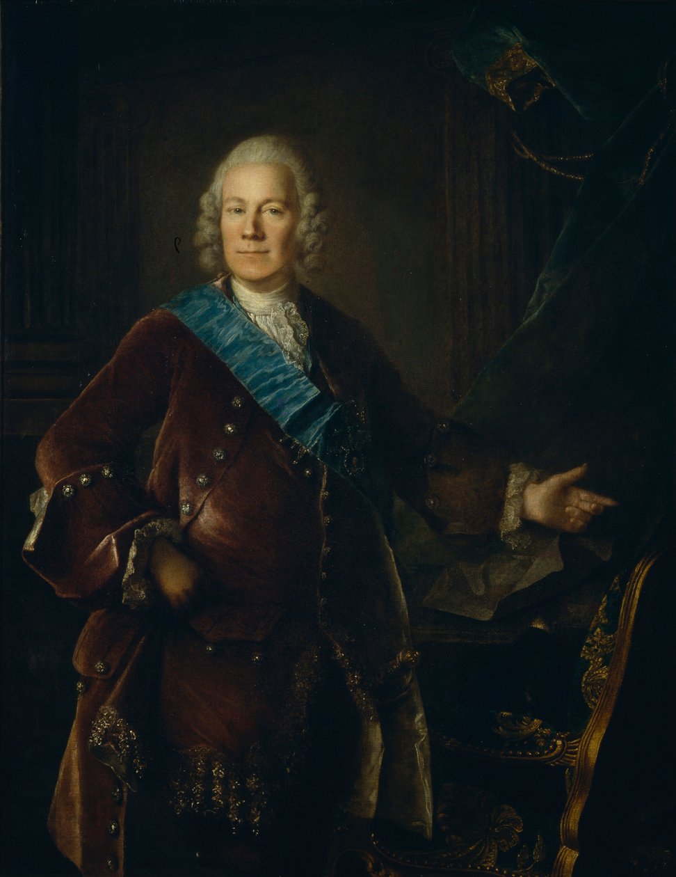 Kreivi Aleksei Petrovitš Bestužev-Rjuminin muotokuva 1693-1766, 1757 tekijältä Louis Tocqué
