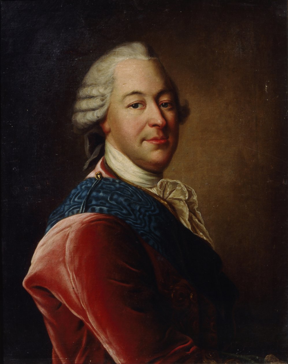 Muotokuva kreivi Mihail Illarionovich Vorontsovista 1714-1767, 1700-luvun puoliväli. tekijältä Louis Tocqué
