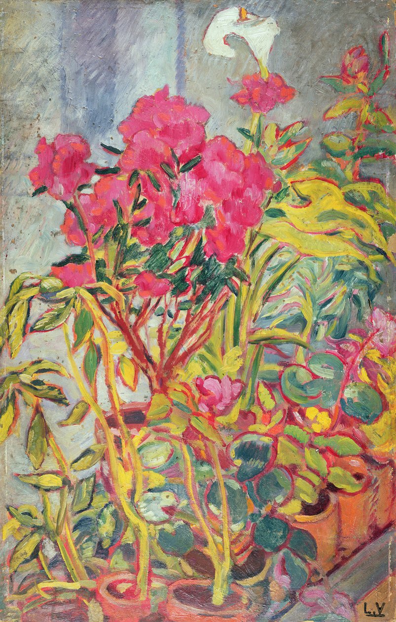Azaleat, n. 1918 (öljy aluksella) tekijältä Louis Valtat