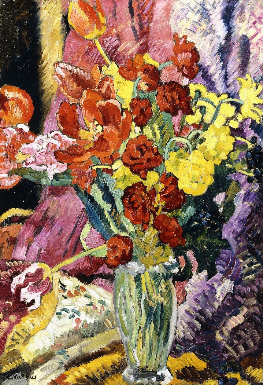 Kukkakimppu, n. 1930 (öljy kankaalle) tekijältä Louis Valtat