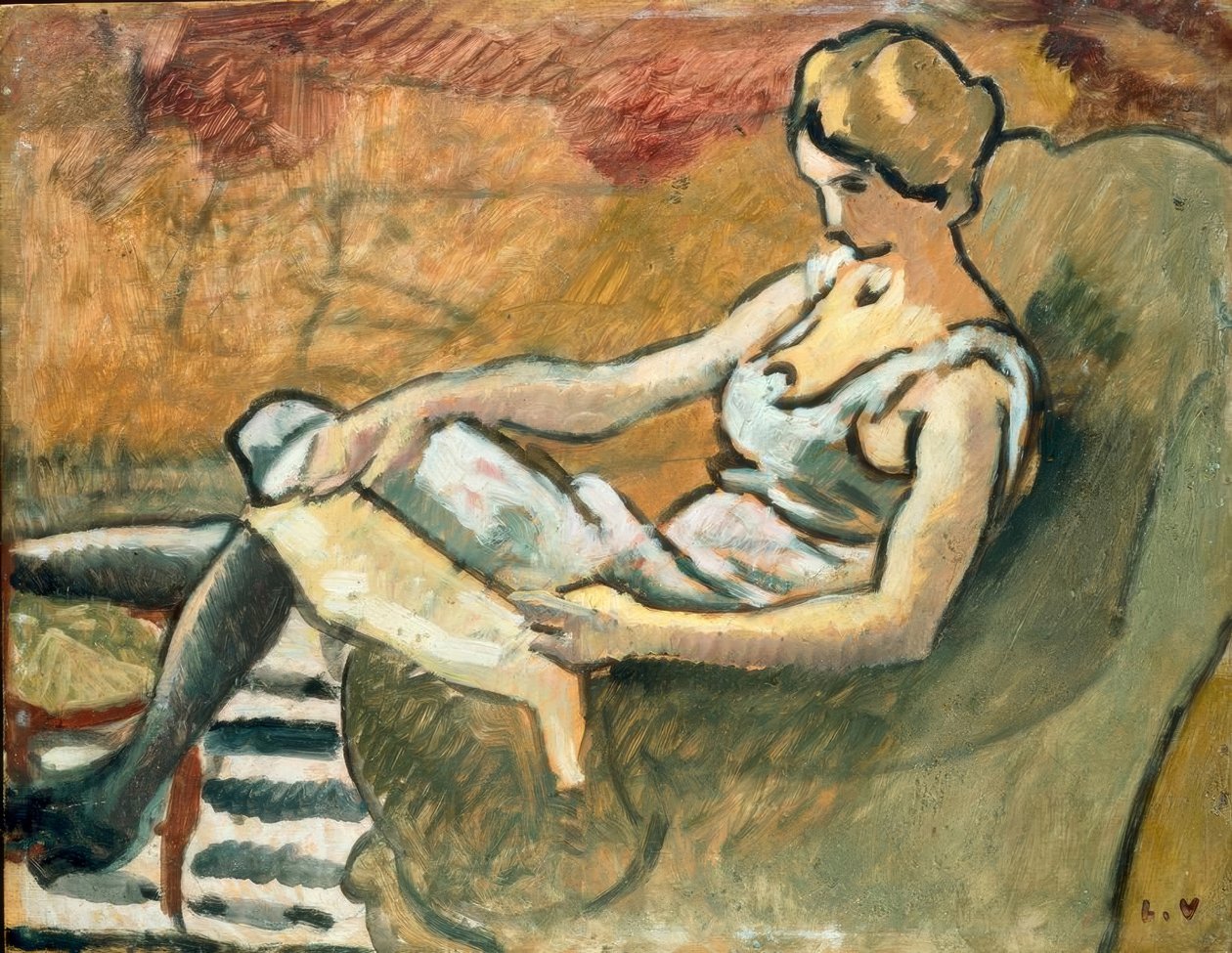 Louis Valtat, "La pensive" / Öljy kankaalle, 1916 tekijältä Louis Valtat