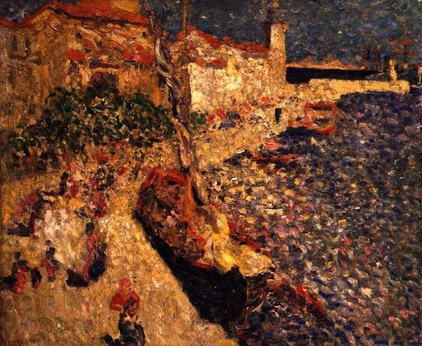 O Porto, c.1915 (óleo sobre tela) finlandês tekijältä Louis Valtat