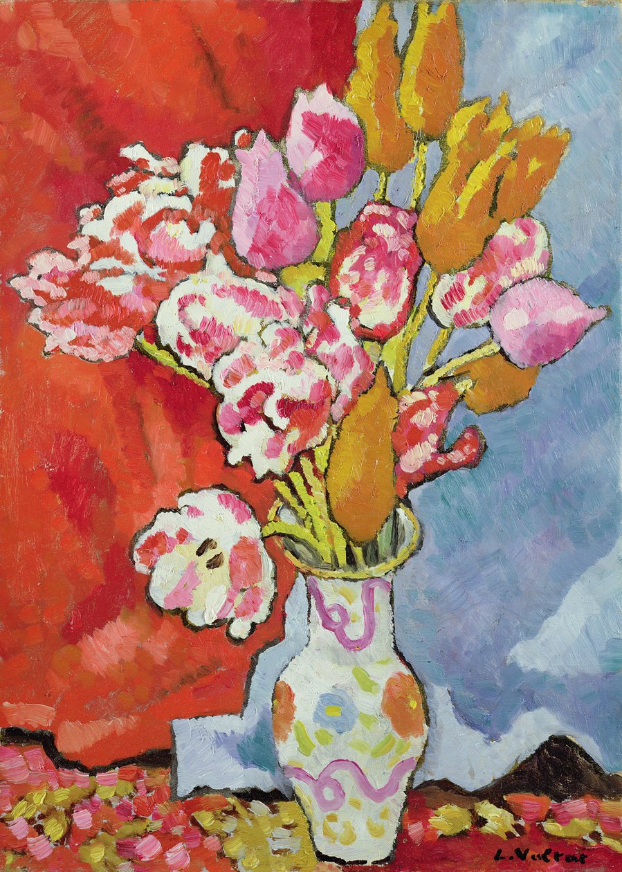 Tulppaanit, n. 1935 (öljy kankaalle) tekijältä Louis Valtat