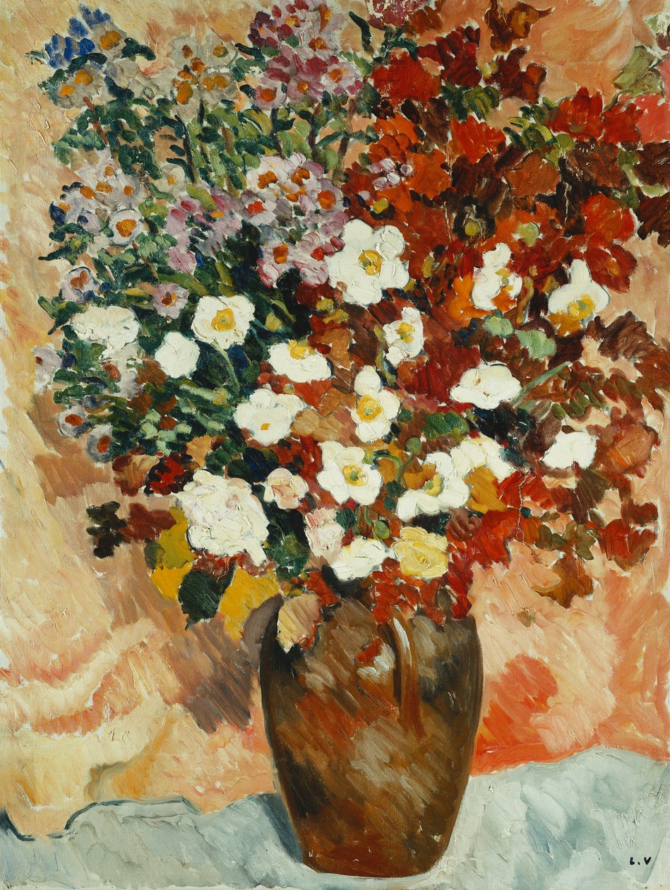 Kukkien maljakko; Maljakko de Fleurs, n. 1929 (öljy kankaalle) tekijältä Louis Valtat