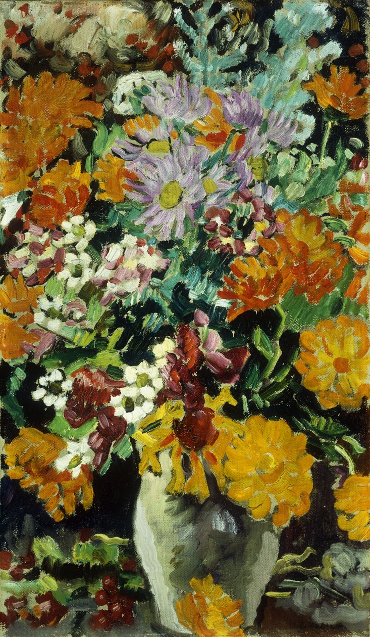 Kukkien maljakko; Maljakko de Fleurs, n. 1930 (öljy kankaalle) tekijältä Louis Valtat