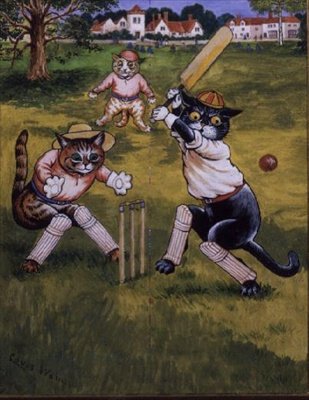 Kissat Pelaa Krikettiä tekijältä Louis Wain