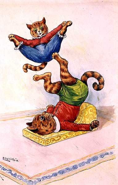 Akrobaatit, n. 1905 tekijältä Louis Wain