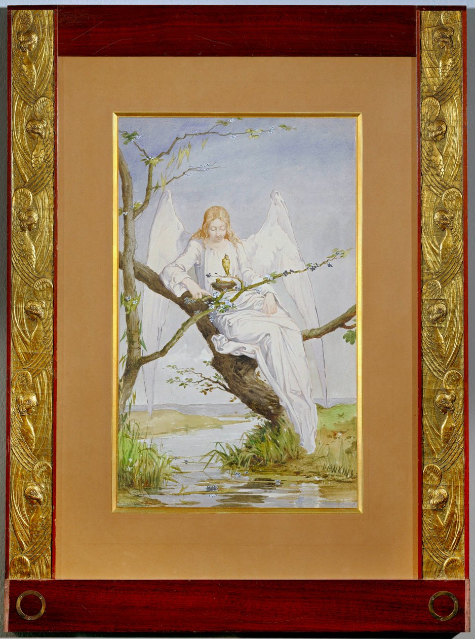 Rukous Jumalalle (akvarelli paperille) tekijältä Louis Welden Hawkins