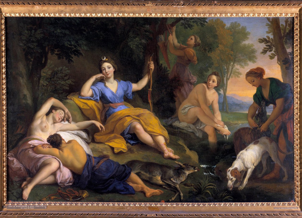Loput jumalatar Diane ja hänen toverinsa Louis Boullongne Nuoren maalaus (1654-1733) 1700-luvun aurinko. 1,05 x 1,63 m Tours, Musee des Beaux Arts tekijältä Louis de Boullongne
