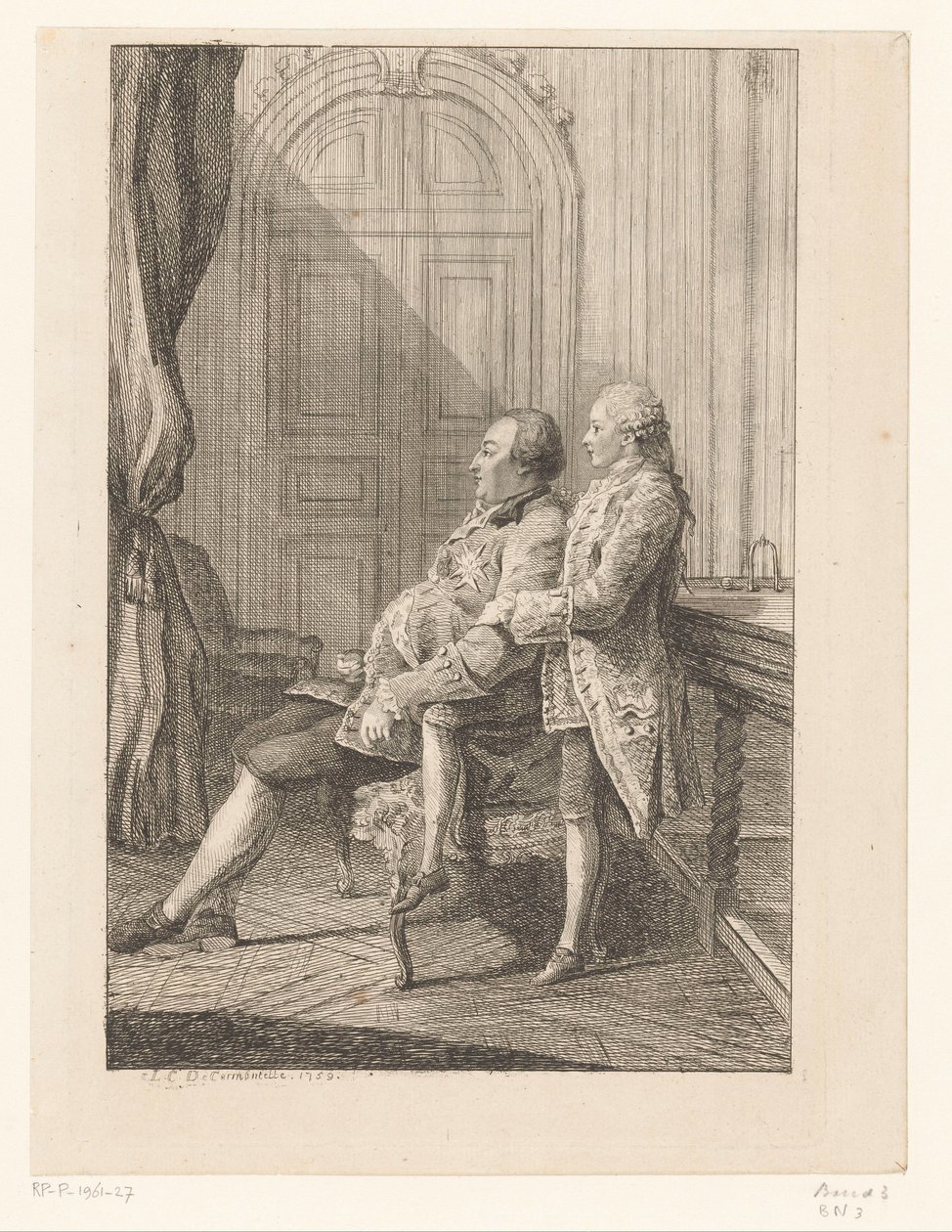 Muotokuva Louis Philip I:stä Orléansista ja hänen pojastaan ​​Louis Philip II:sta Orléansista tekijältä Louis de Carmontelle